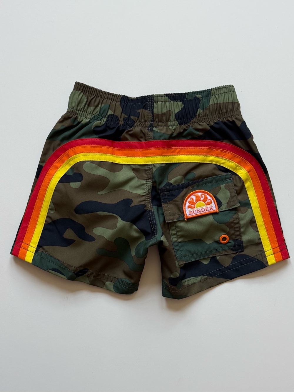 Sundek Stretch Waist Camouflage Swim Trunks, Vintage Deep Forest - Size 2